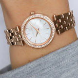 Michael Kors Darci Analog Mother of Pearl Dial Rose Gold Steel Strap Watch For Women - MK3832