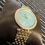 Buy Shop Michael Kors Darci Analog Mother of Pearl Green Dial Gold Steel Strap Watch For Women - MK3498 USA Online