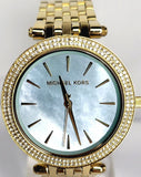 Buy Shop Michael Kors Darci Analog Mother of Pearl Green Dial Gold Steel Strap Watch For Women - MK3498 USA Online