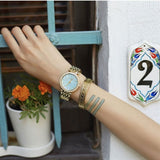 Buy Shop Michael Kors Darci Analog Mother of Pearl Green Dial Gold Steel Strap Watch For Women - MK3498 USA Online