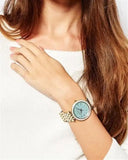 Buy Shop Michael Kors Darci Analog Mother of Pearl Green Dial Gold Steel Strap Watch For Women - MK3498 USA Online