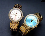Buy Shop Michael Kors Darci Analog Mother of Pearl Green Dial Gold Steel Strap Watch For Women - MK3498 USA Online