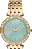 Buy Shop Michael Kors Darci Analog Mother of Pearl Green Dial Gold Steel Strap Watch For Women - MK3498 USA Online