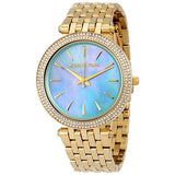 Buy Shop Michael Kors Darci Analog Mother of Pearl Green Dial Gold Steel Strap Watch For Women - MK3498 USA Online