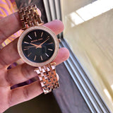 Buy Shop Michael Kors Darci Black Dial Rose Gold Steel Strap Watch for Women - MK3402 USA Online