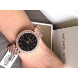 Buy Shop Michael Kors Darci Black Dial Rose Gold Steel Strap Watch for Women - MK3402 USA Online
