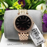 Buy Shop Michael Kors Darci Black Dial Rose Gold Steel Strap Watch for Women - MK3402 USA Online