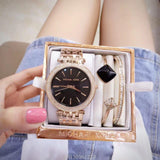 Buy Shop Michael Kors Darci Black Dial Rose Gold Steel Strap Watch for Women - MK3402 USA Online