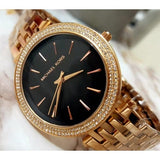 Buy Shop Michael Kors Darci Black Dial Rose Gold Steel Strap Watch for Women - MK3402 USA Online