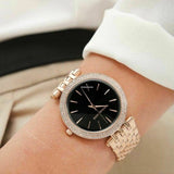 Buy Shop Michael Kors Darci Black Dial Rose Gold Steel Strap Watch for Women - MK3402 USA Online