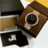 Buy Shop Michael Kors Darci Black Dial Rose Gold Steel Strap Watch for Women - MK3402 USA Online