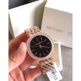 Buy Shop Michael Kors Darci Black Dial Rose Gold Steel Strap Watch for Women - MK3402 USA Online