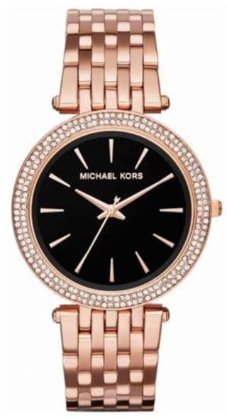 Buy Shop Michael Kors Darci Black Dial Rose Gold Steel Strap Watch for Women - MK3402 USA Online