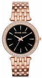 Buy Shop Michael Kors Darci Black Dial Rose Gold Steel Strap Watch for Women - MK3402 USA Online