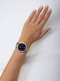 Buy Shop Michael Kors Darci Blue Dial Gold Steel Strap Watch for Women - MK3406 USA Online