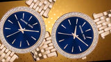 Buy Shop Michael Kors Darci Blue Dial Gold Steel Strap Watch for Women - MK3406 USA Online