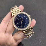 Buy Shop Michael Kors Darci Blue Dial Gold Steel Strap Watch for Women - MK3406 USA Online