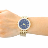 Buy Shop Michael Kors Darci Blue Dial Gold Steel Strap Watch for Women - MK3406 USA Online