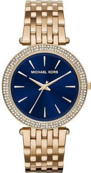 Buy Shop Michael Kors Darci Blue Dial Gold Steel Strap Watch for Women - MK3406 USA Online