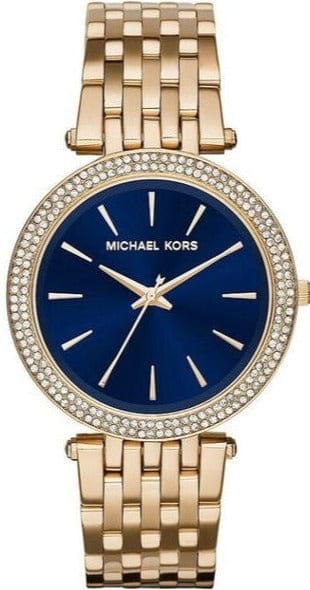 Buy Shop Michael Kors Darci Blue Dial Gold Steel Strap Watch for Women - MK3406 USA Online