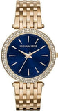 Buy Shop Michael Kors Darci Blue Dial Gold Steel Strap Watch for Women - MK3406 USA Online