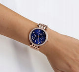 Buy Shop Michael Kors Darci Blue Dial Rose Gold Steel Strap Watch for Women - MK3728 USA Online