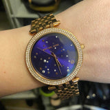 Buy Shop Michael Kors Darci Blue Dial Rose Gold Steel Strap Watch for Women - MK3728 USA Online