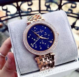 Buy Shop Michael Kors Darci Blue Dial Rose Gold Steel Strap Watch for Women - MK3728 USA Online