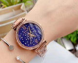 Buy Shop Michael Kors Darci Blue Dial Rose Gold Steel Strap Watch for Women - MK3728 USA Online