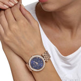 Buy Shop Michael Kors Darci Blue Dial Rose Gold Steel Strap Watch for Women - MK3728 USA Online
