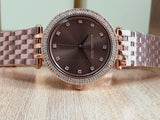 Buy Shop Michael Kors Darci Brown Dial Rose Gold Stainless Steel Strap Watch for Women - MK3217 USA Online