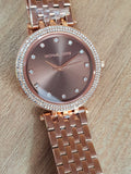 Buy Shop Michael Kors Darci Brown Dial Rose Gold Stainless Steel Strap Watch for Women - MK3217 USA Online