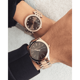 Buy Shop Michael Kors Darci Brown Dial Rose Gold Stainless Steel Strap Watch for Women - MK3217 USA Online