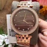 Buy Shop Michael Kors Darci Brown Dial Rose Gold Stainless Steel Strap Watch for Women - MK3217 USA Online