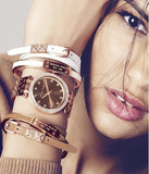 Buy Shop Michael Kors Darci Brown Dial Rose Gold Stainless Steel Strap Watch for Women - MK3217 USA Online