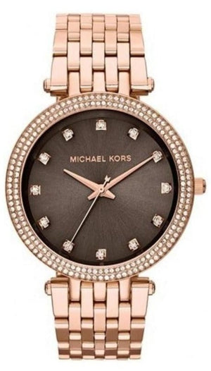 Buy Shop Michael Kors Darci Brown Dial Rose Gold Stainless Steel Strap Watch for Women - MK3217 USA Online