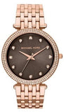 Buy Shop Michael Kors Darci Brown Dial Rose Gold Stainless Steel Strap Watch for Women - MK3217 USA Online