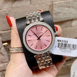 Buy Shop Michael Kors Darci Crystal Pink Dial Silver Stainless Steel Strap Watch for Women - MK3352 USA Online