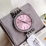 Buy Shop Michael Kors Darci Crystal Pink Dial Silver Stainless Steel Strap Watch for Women - MK3352 USA Online