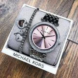 Buy Shop Michael Kors Darci Crystal Pink Dial Silver Stainless Steel Strap Watch for Women - MK3352 USA Online