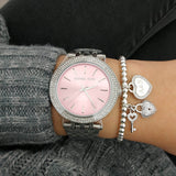 Buy Shop Michael Kors Darci Crystal Pink Dial Silver Stainless Steel Strap Watch for Women - MK3352 USA Online