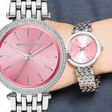 Buy Shop Michael Kors Darci Crystal Pink Dial Silver Stainless Steel Strap Watch for Women - MK3352 USA Online