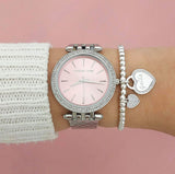 Buy Shop Michael Kors Darci Crystal Pink Dial Silver Stainless Steel Strap Watch for Women - MK3352 USA Online