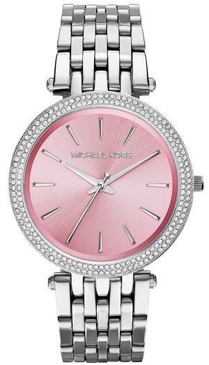 Buy Shop Michael Kors Darci Crystal Pink Dial Silver Stainless Steel Strap Watch for Women - MK3352 USA Online