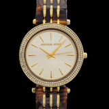 Buy Shop Michael Kors Darci Gold Dial Brown Two Tone Steel Strap Watch for Women - MK4326 USA Online