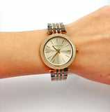 Buy Shop Michael Kors Darci Gold Dial Brown Two Tone Steel Strap Watch for Women - MK4326 USA Online