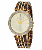 Buy Shop Michael Kors Darci Gold Dial Brown Two Tone Steel Strap Watch for Women - MK4326 USA Online