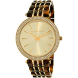 Buy Shop Michael Kors Darci Gold Dial Brown Two Tone Steel Strap Watch for Women - MK4326 USA Online