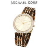 Buy Shop Michael Kors Darci Gold Dial Brown Two Tone Steel Strap Watch for Women - MK4326 USA Online
