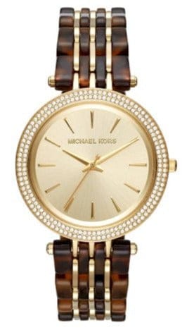 Buy Shop Michael Kors Darci Gold Dial Brown Two Tone Steel Strap Watch for Women - MK4326 USA Online